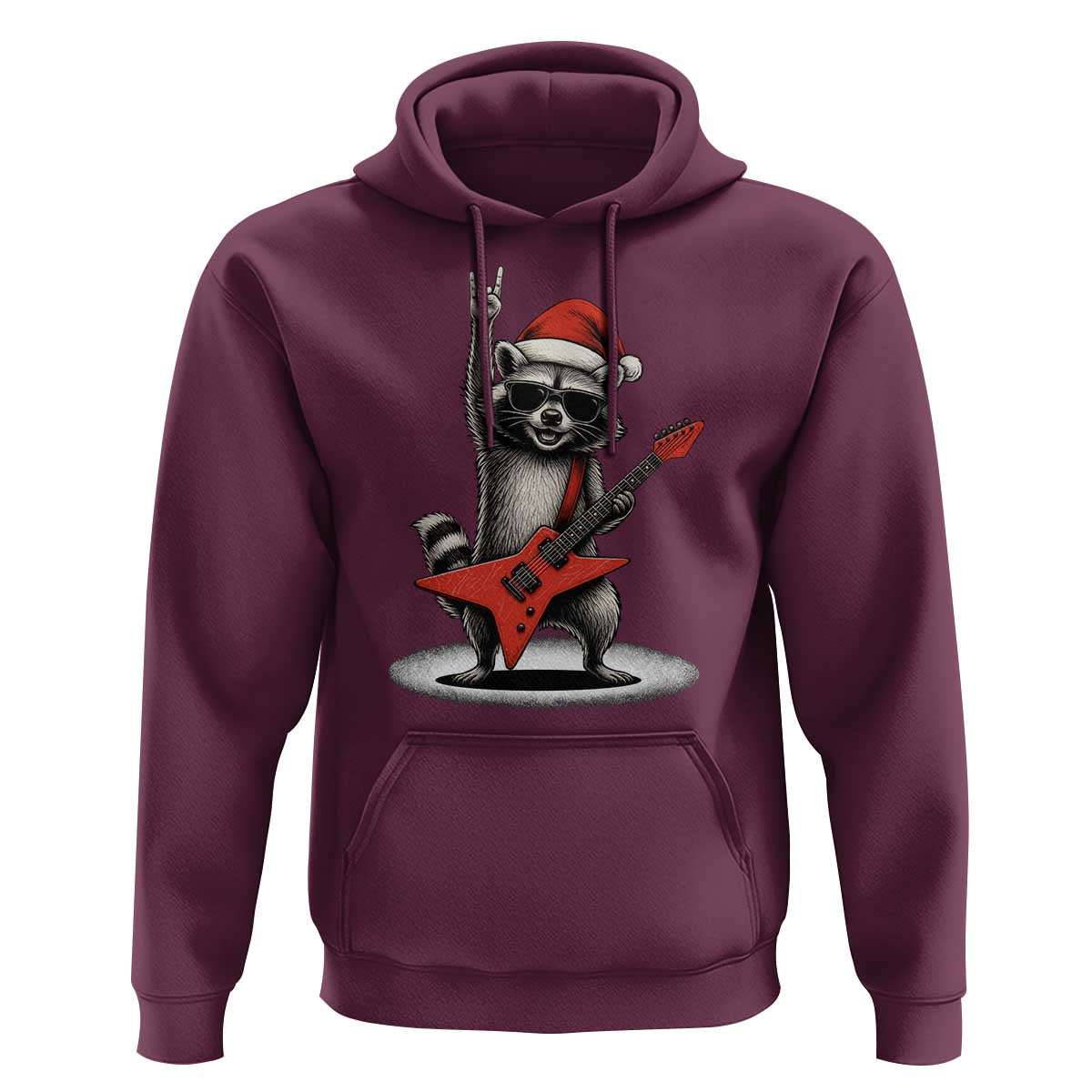 Funny Raccoon Rock Music Christmas Hoodie - Wonder Print Shop