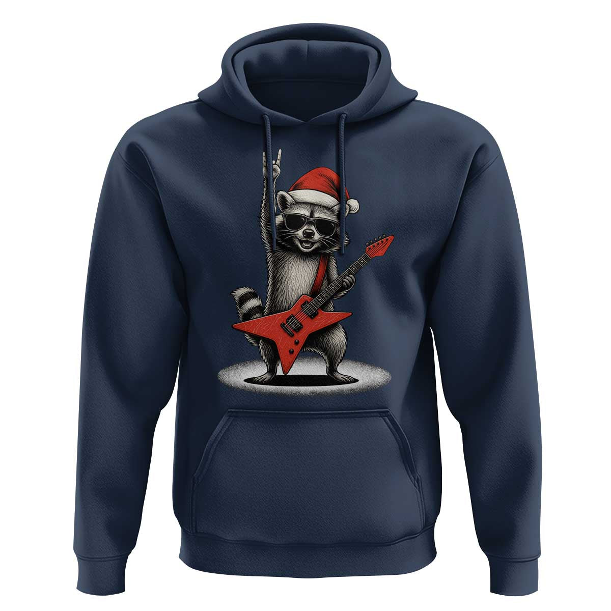 Funny Raccoon Rock Music Christmas Hoodie - Wonder Print Shop