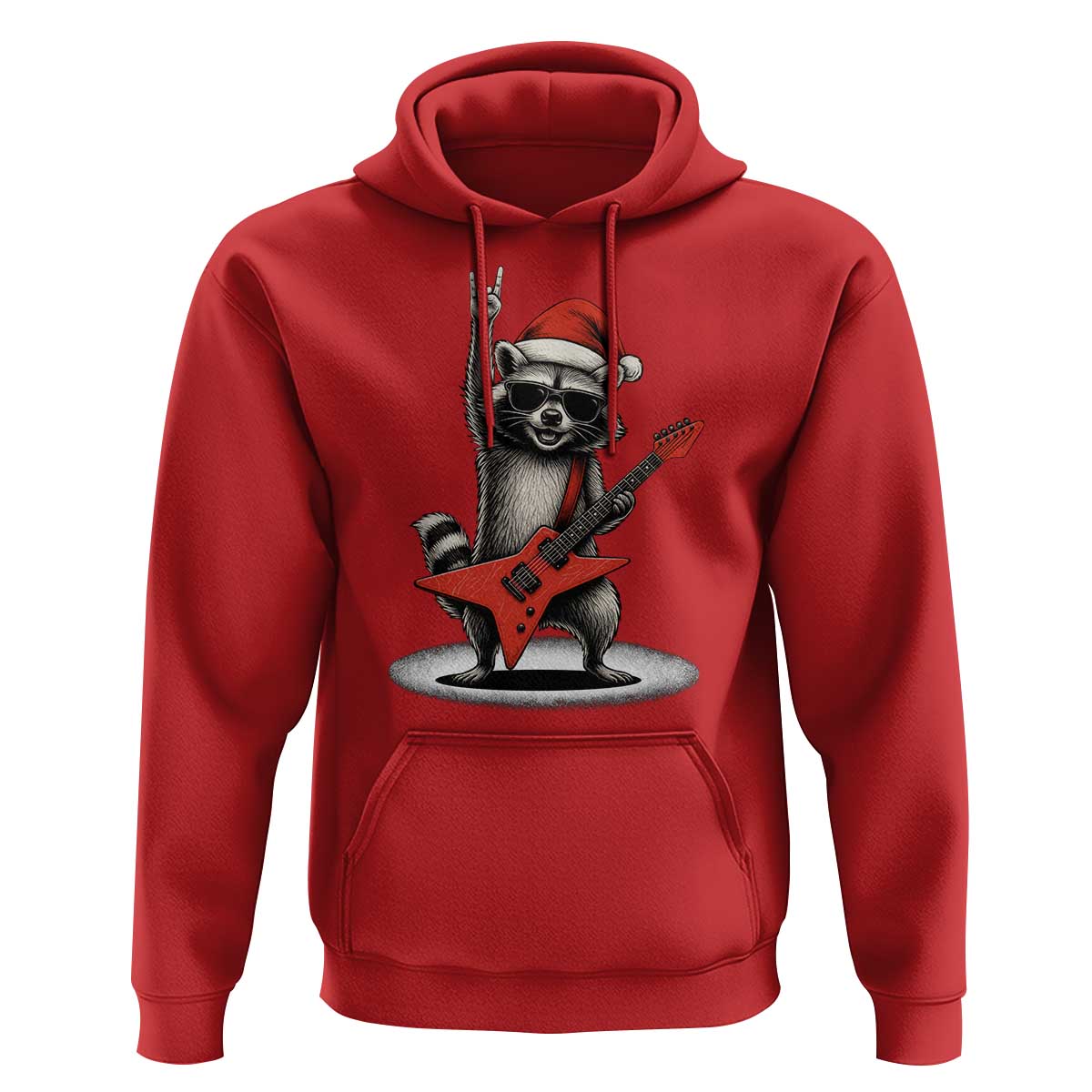 Funny Raccoon Rock Music Christmas Hoodie - Wonder Print Shop