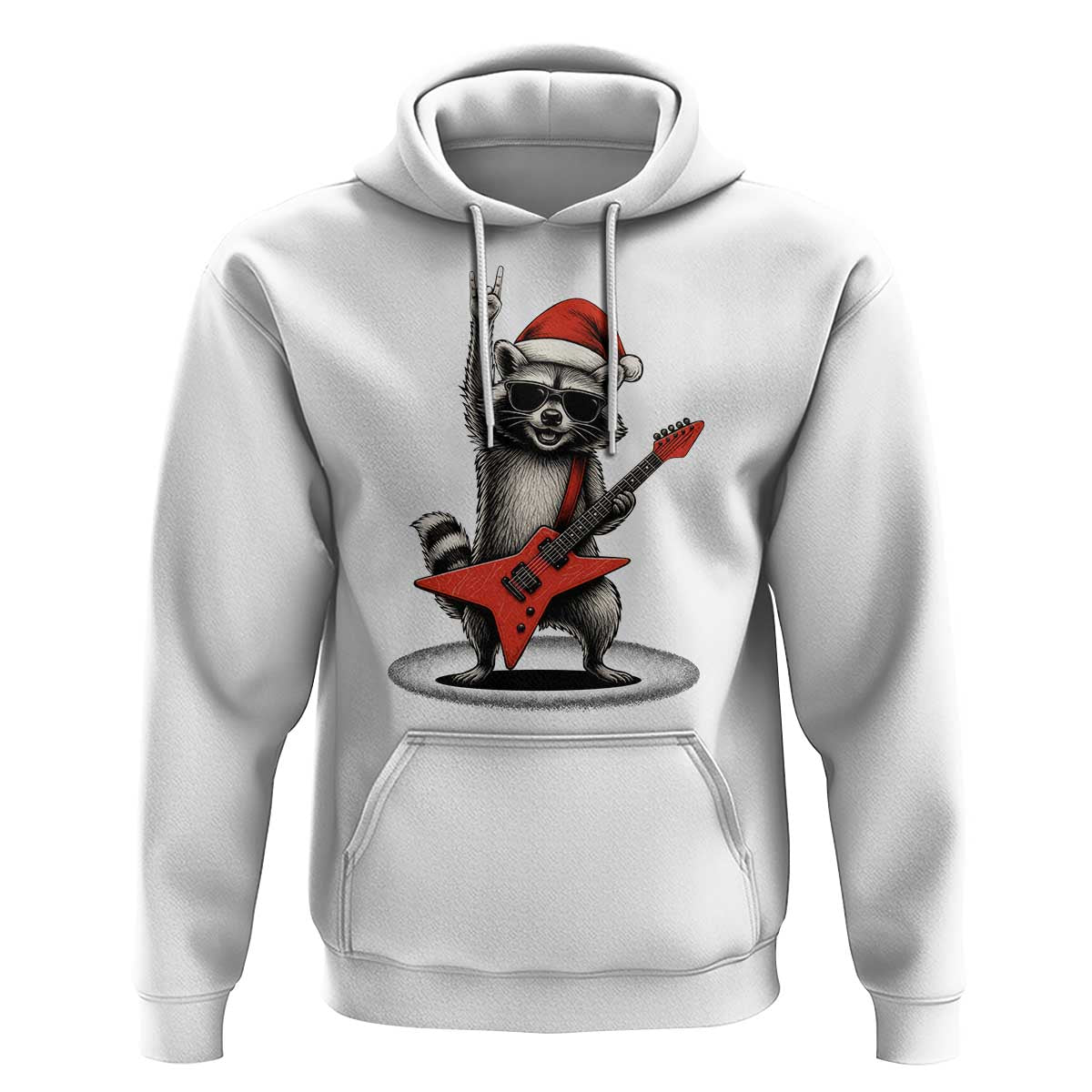 Funny Raccoon Rock Music Christmas Hoodie - Wonder Print Shop
