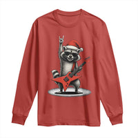 Funny Raccoon Rock Music Christmas Long Sleeve Shirt - Wonder Print Shop