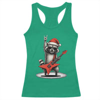 Funny Raccoon Rock Music Christmas Racerback Tank Top - Wonder Print Shop