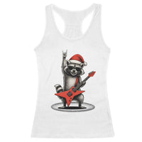 Funny Raccoon Rock Music Christmas Racerback Tank Top - Wonder Print Shop