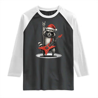 Funny Raccoon Rock Music Christmas Raglan Shirt - Wonder Print Shop
