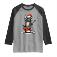 Funny Raccoon Rock Music Christmas Raglan Shirt - Wonder Print Shop
