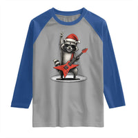 Funny Raccoon Rock Music Christmas Raglan Shirt - Wonder Print Shop