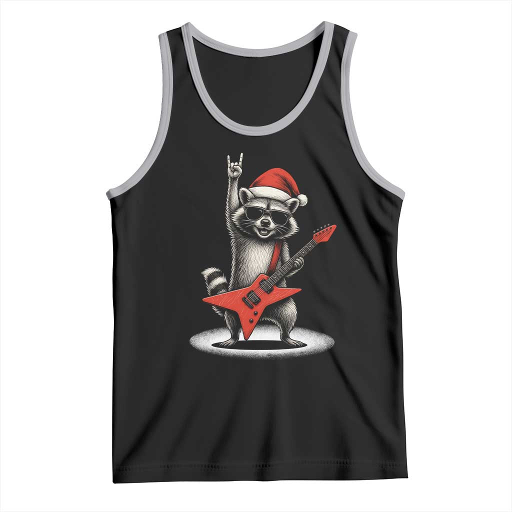 Funny Raccoon Rock Music Christmas Tank Top - Wonder Print Shop
