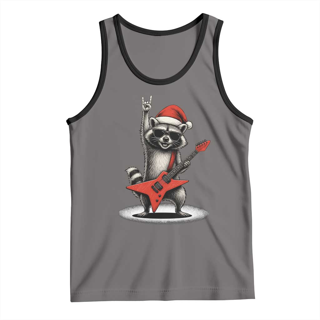 Funny Raccoon Rock Music Christmas Tank Top - Wonder Print Shop