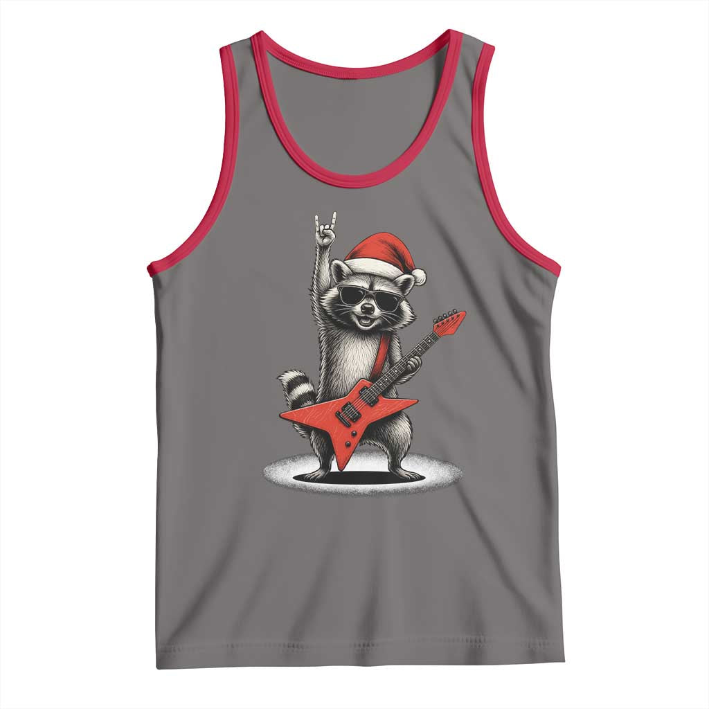 Funny Raccoon Rock Music Christmas Tank Top - Wonder Print Shop