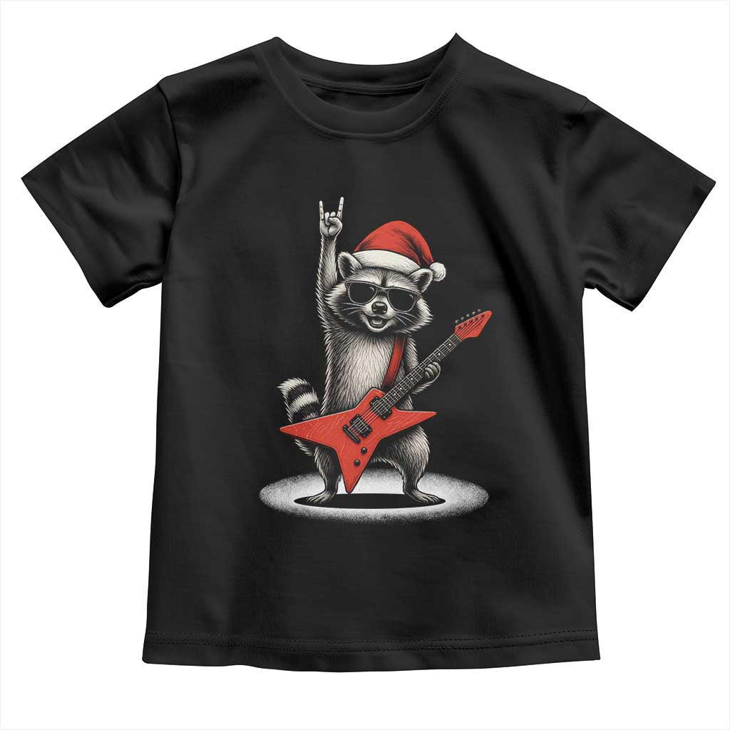Funny Raccoon Rock Music Christmas Toddler T Shirt - Wonder Print Shop