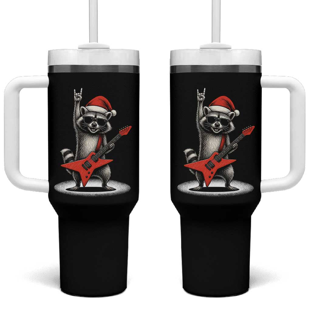 Funny Raccoon Rock Music Christmas Tumbler With Handle - Wonder Print Shop