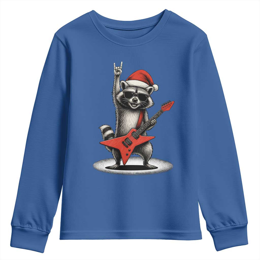 Funny Raccoon Rock Music Christmas Youth Sweatshirt - Wonder Print Shop