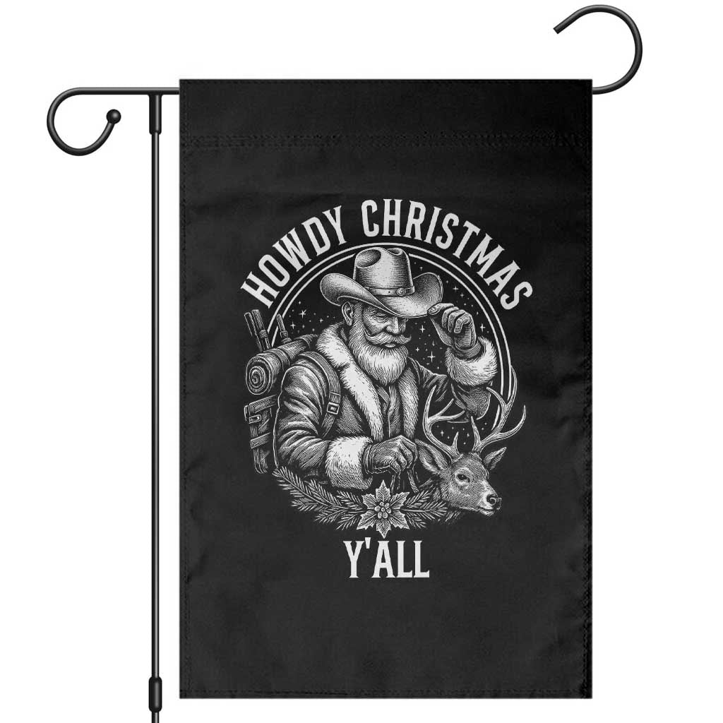 Cowboy Santa Claus Garden Flag Howdy Christmas Y'all Western Country - Wonder Print Shop