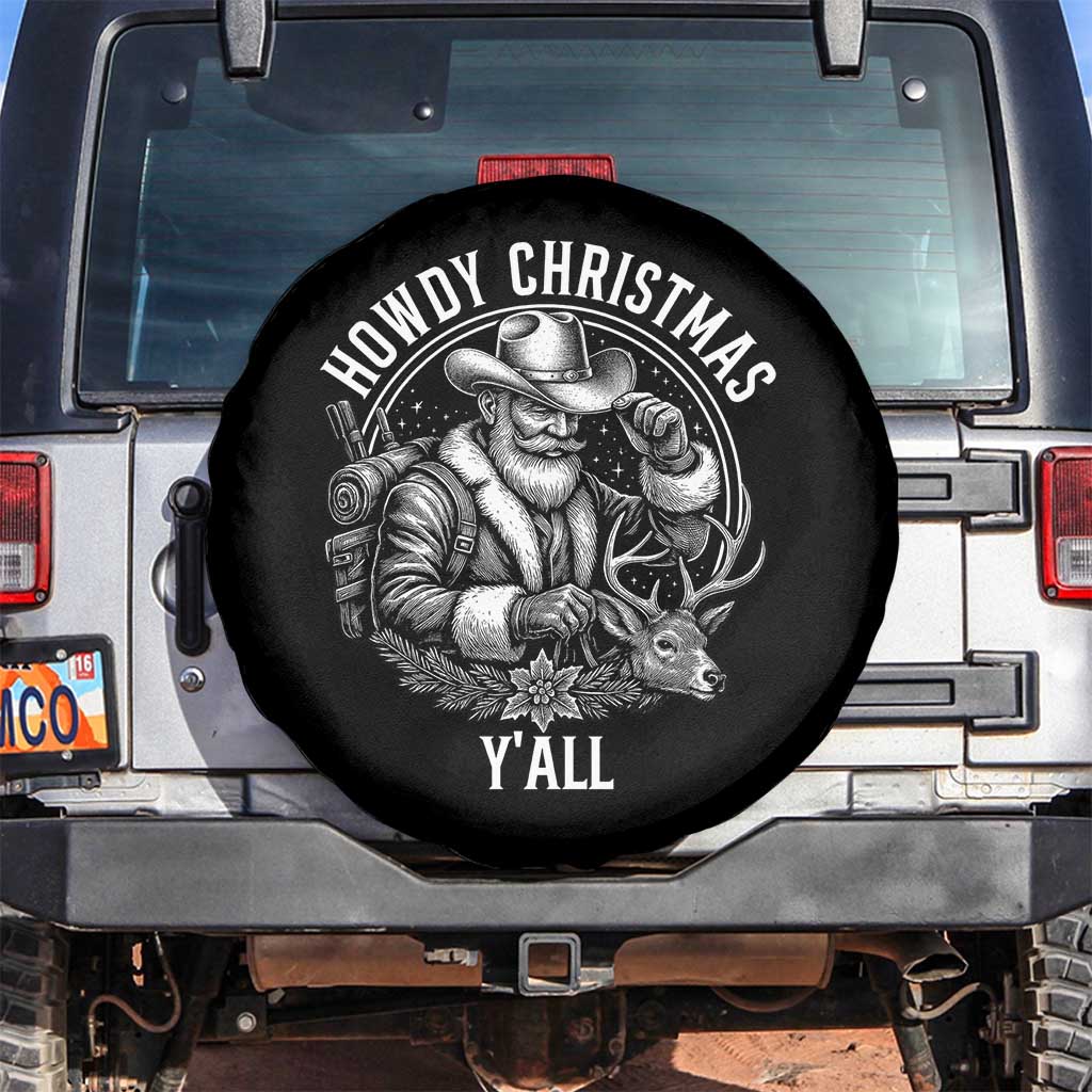 Cowboy Santa Claus Spare Tire Cover Howdy Christmas Y'all Western Country - Wonder Print Shop