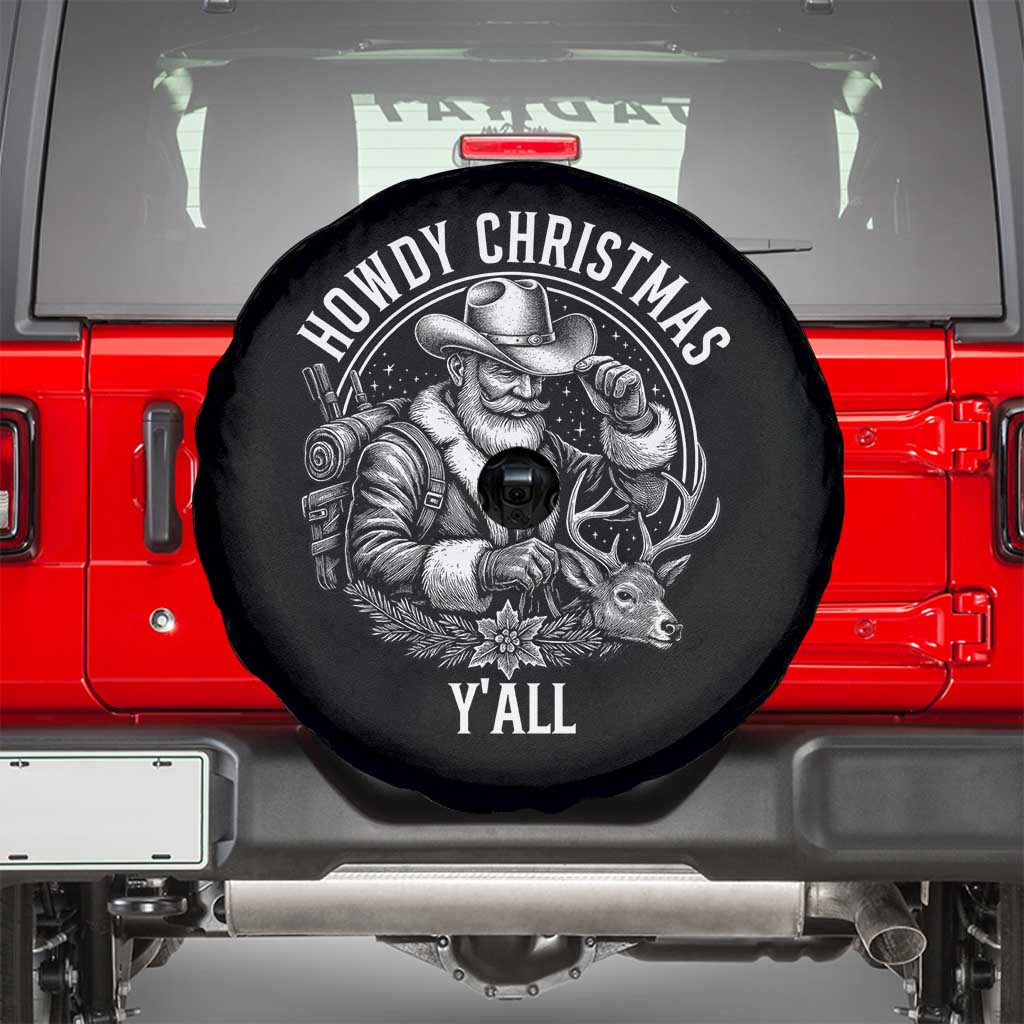 Cowboy Santa Claus Spare Tire Cover Howdy Christmas Y'all Western Country - Wonder Print Shop