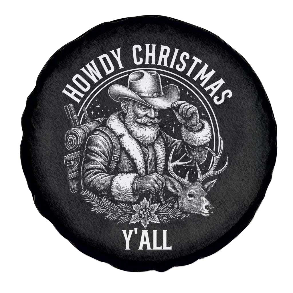 Cowboy Santa Claus Spare Tire Cover Howdy Christmas Y'all Western Country - Wonder Print Shop