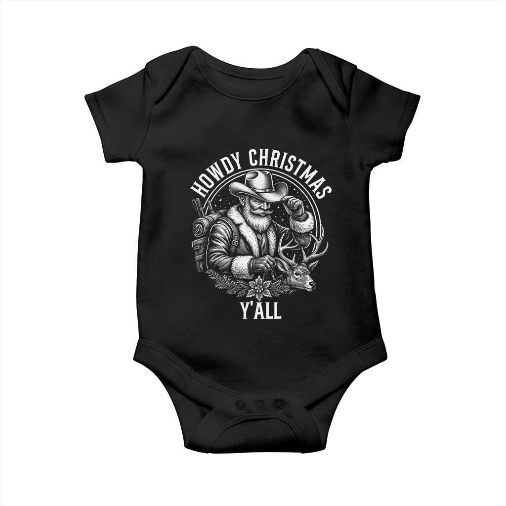 Cowboy Santa Claus Baby Onesie Howdy Christmas Y'all Western Country - Wonder Print Shop