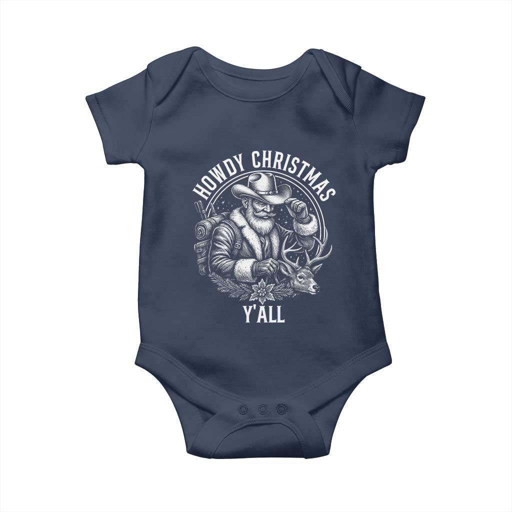 Cowboy Santa Claus Baby Onesie Howdy Christmas Y'all Western Country - Wonder Print Shop
