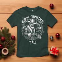 Cowboy Santa Claus T Shirt Howdy Christmas Y'all Western Country - Wonder Print Shop
