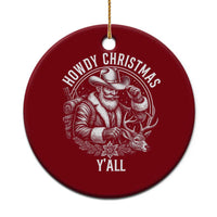 Cowboy Santa Claus Ceramic Ornament Howdy Christmas Y'all Western Country - Wonder Print Shop