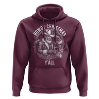 Cowboy Santa Claus Hoodie Howdy Christmas Y'all Western Country - Wonder Print Shop