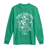 Cowboy Santa Claus Long Sleeve Shirt Howdy Christmas Y'all Western Country - Wonder Print Shop