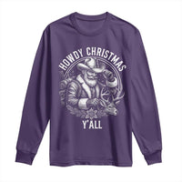 Cowboy Santa Claus Long Sleeve Shirt Howdy Christmas Y'all Western Country - Wonder Print Shop