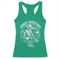 Cowboy Santa Claus Racerback Tank Top Howdy Christmas Y'all Western Country - Wonder Print Shop