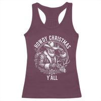 Cowboy Santa Claus Racerback Tank Top Howdy Christmas Y'all Western Country - Wonder Print Shop