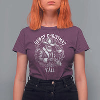 Cowboy Santa Claus T Shirt For Women Howdy Christmas Y'all Western Country - Wonder Print Shop