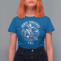 Cowboy Santa Claus T Shirt For Women Howdy Christmas Y'all Western Country - Wonder Print Shop
