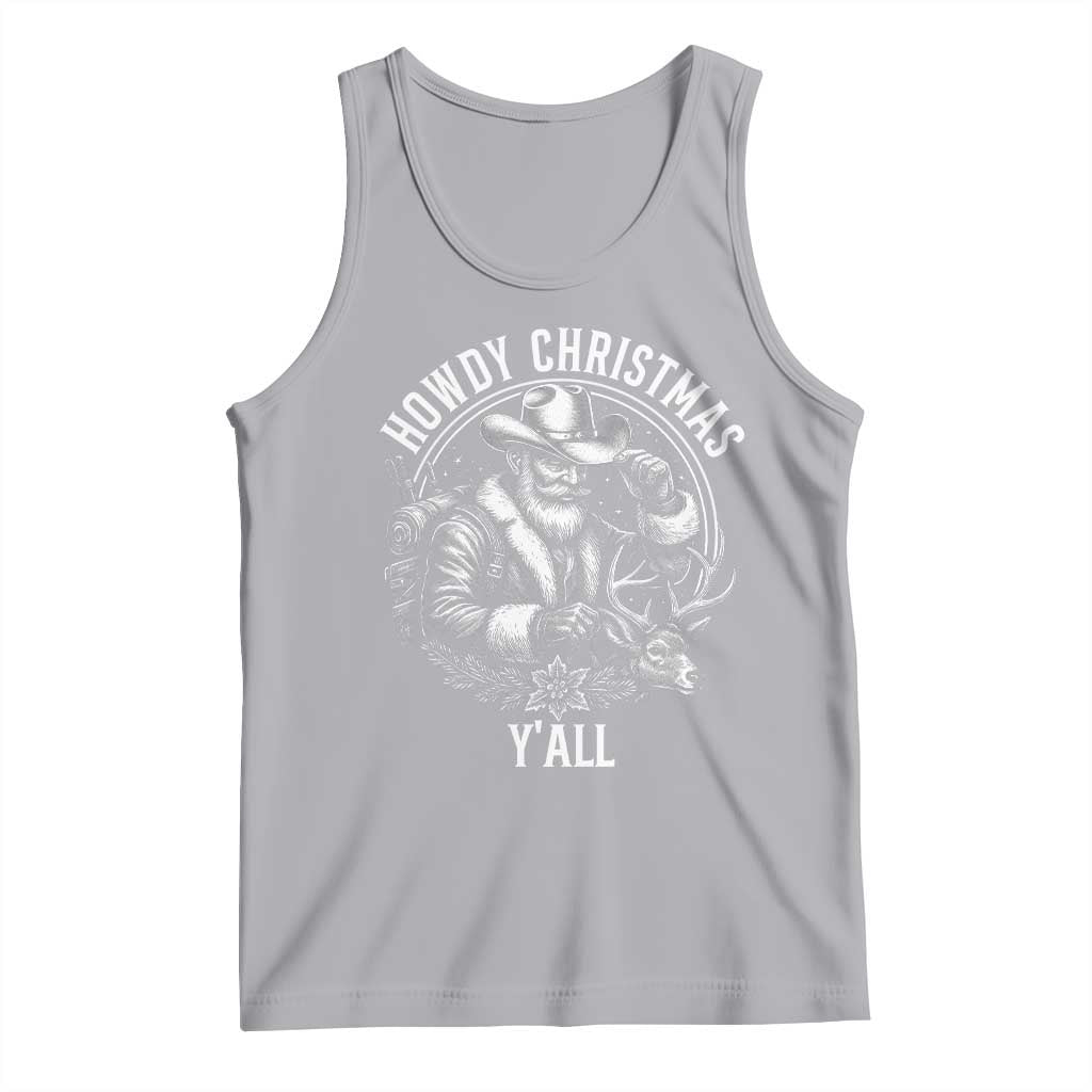 Cowboy Santa Claus Tank Top Howdy Christmas Y'all Western Country - Wonder Print Shop