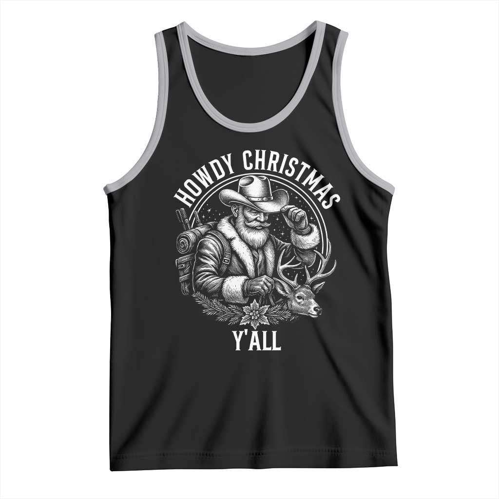 Cowboy Santa Claus Tank Top Howdy Christmas Y'all Western Country - Wonder Print Shop