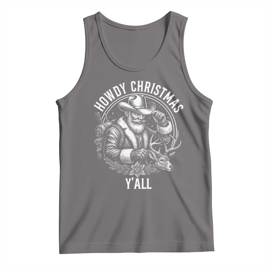 Cowboy Santa Claus Tank Top Howdy Christmas Y'all Western Country - Wonder Print Shop