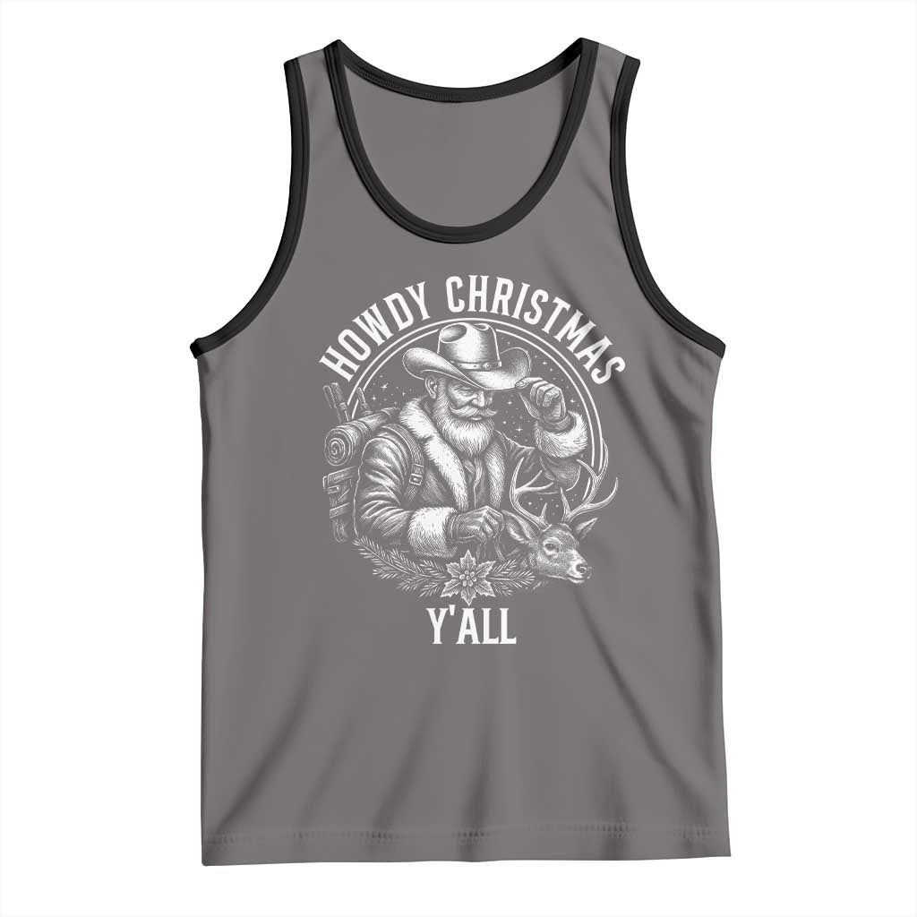 Cowboy Santa Claus Tank Top Howdy Christmas Y'all Western Country - Wonder Print Shop