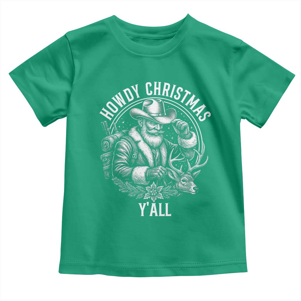Cowboy Santa Claus Toddler T Shirt Howdy Christmas Y'all Western Country - Wonder Print Shop