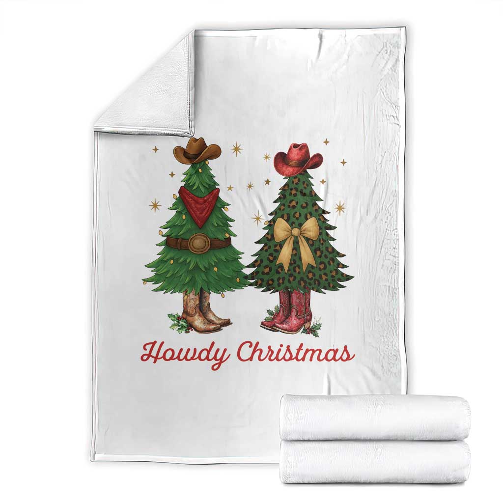 Howdy Christmas Throw Blanket Cowboy Western Country Xmas - Wonder Print Shop