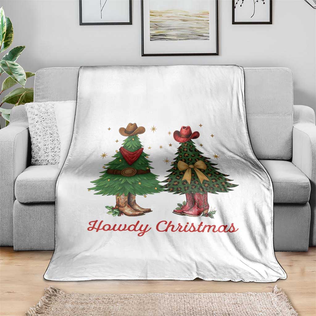 Howdy Christmas Throw Blanket Cowboy Western Country Xmas - Wonder Print Shop