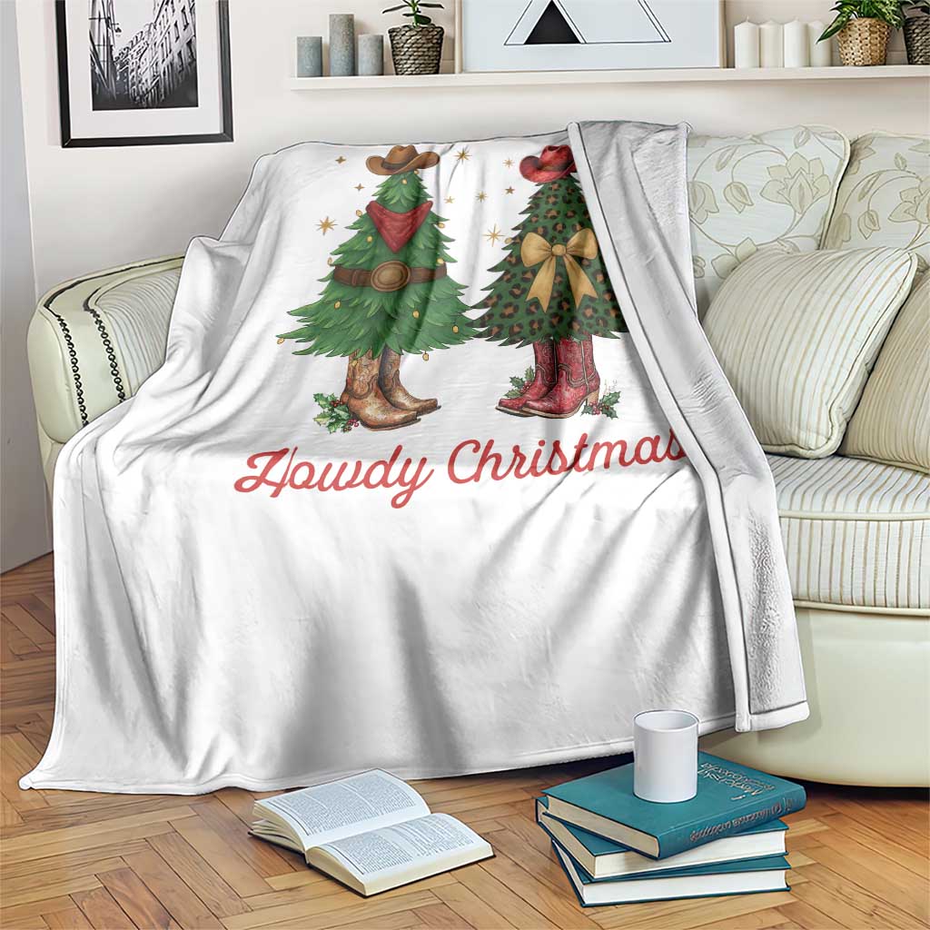 Howdy Christmas Throw Blanket Cowboy Western Country Xmas - Wonder Print Shop