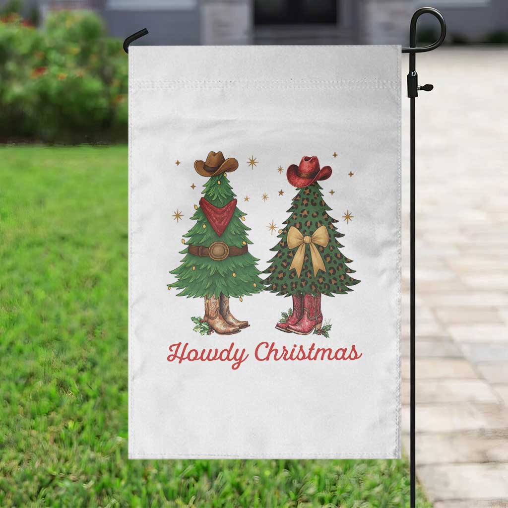 Howdy Christmas Garden Flag Cowboy Western Country Xmas - Wonder Print Shop