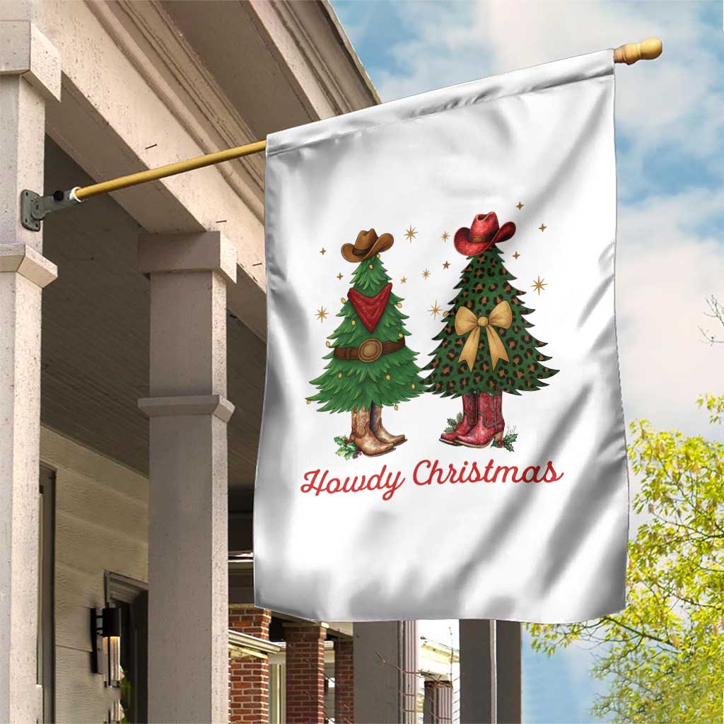 Howdy Christmas Garden Flag Cowboy Western Country Xmas - Wonder Print Shop