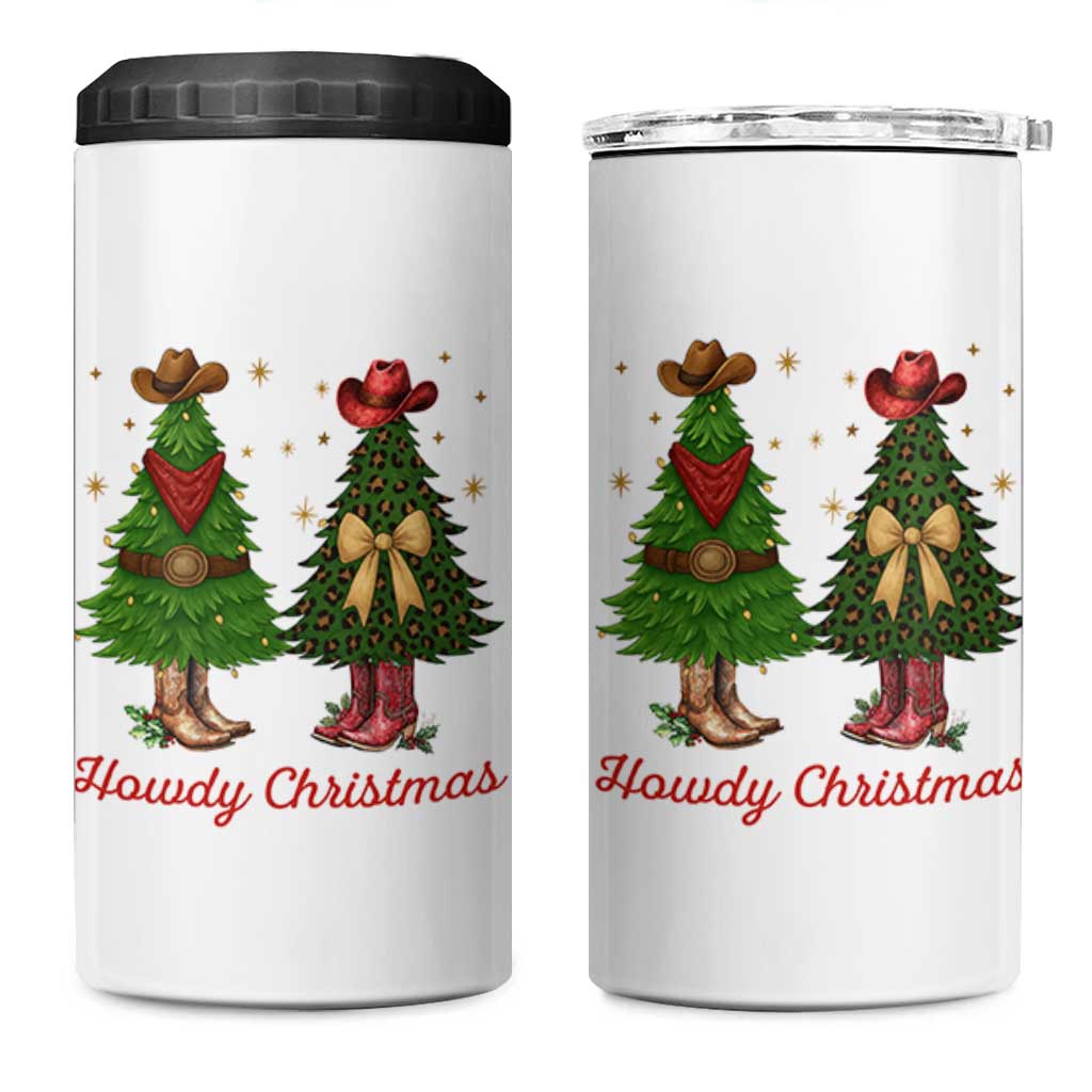Howdy Christmas 4 in 1 Can Cooler Tumbler Cowboy Western Country Xmas - Wonder Print Shop