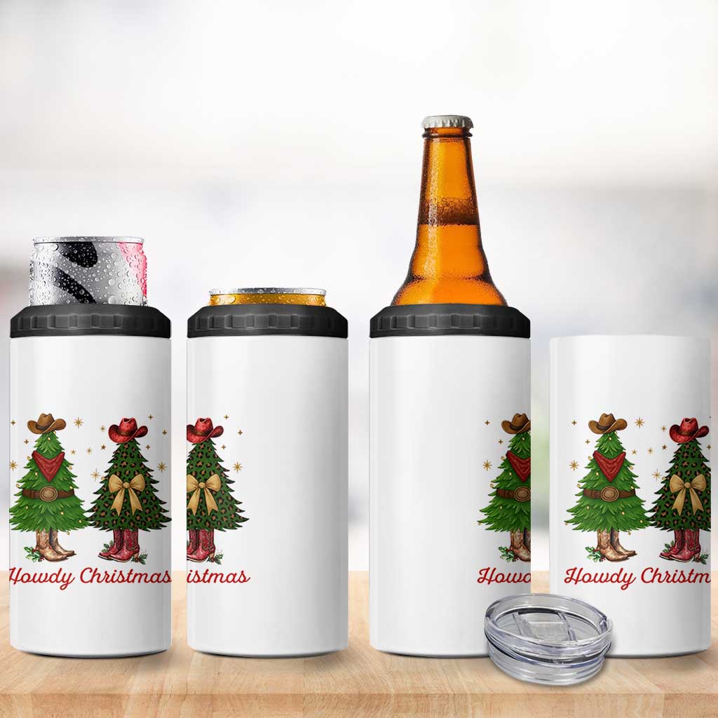 Howdy Christmas 4 in 1 Can Cooler Tumbler Cowboy Western Country Xmas - Wonder Print Shop