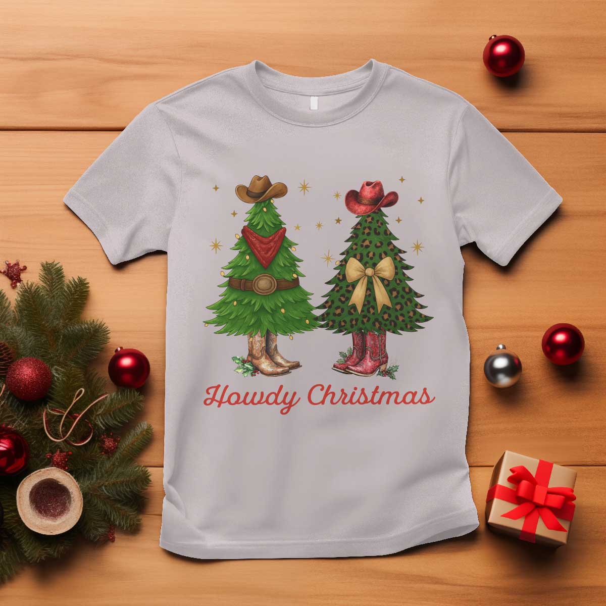 Howdy Christmas T Shirt Cowboy Western Country Xmas - Wonder Print Shop