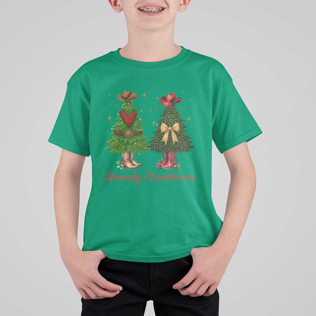 Howdy Christmas T Shirt For Kid Cowboy Western Country Xmas - Wonder Print Shop