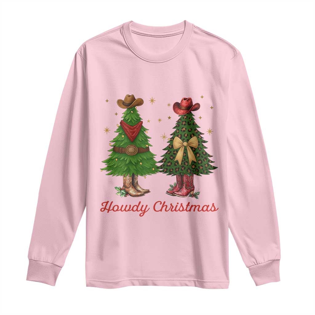 Howdy Christmas Long Sleeve Shirt Cowboy Western Country Xmas - Wonder Print Shop