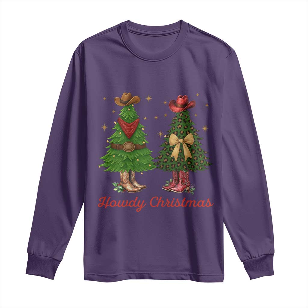 Howdy Christmas Long Sleeve Shirt Cowboy Western Country Xmas - Wonder Print Shop