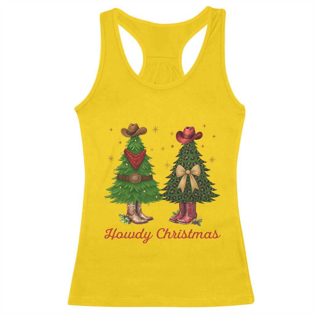 Howdy Christmas Racerback Tank Top Cowboy Western Country Xmas - Wonder Print Shop