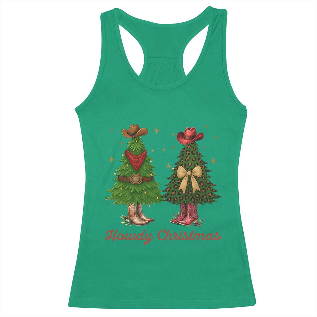 Howdy Christmas Racerback Tank Top Cowboy Western Country Xmas - Wonder Print Shop