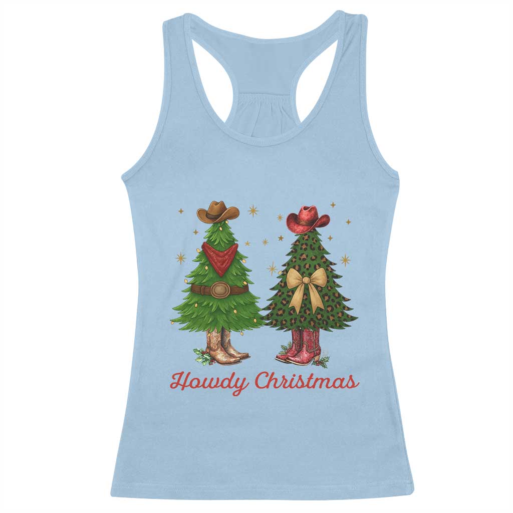 Howdy Christmas Racerback Tank Top Cowboy Western Country Xmas - Wonder Print Shop